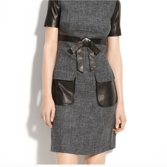 ROBERT RODRIGUEZ Tweed/Leather Dress - Size 8 - Picture 2 of 8